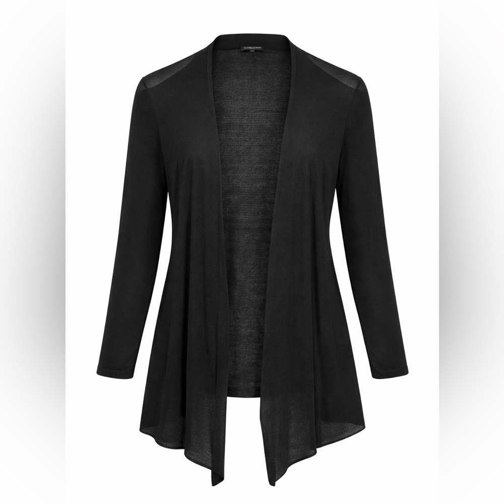 Eileen Fisher Women’s Open Front Tight Knit Linen Blend Cardigan Sz 1X Black